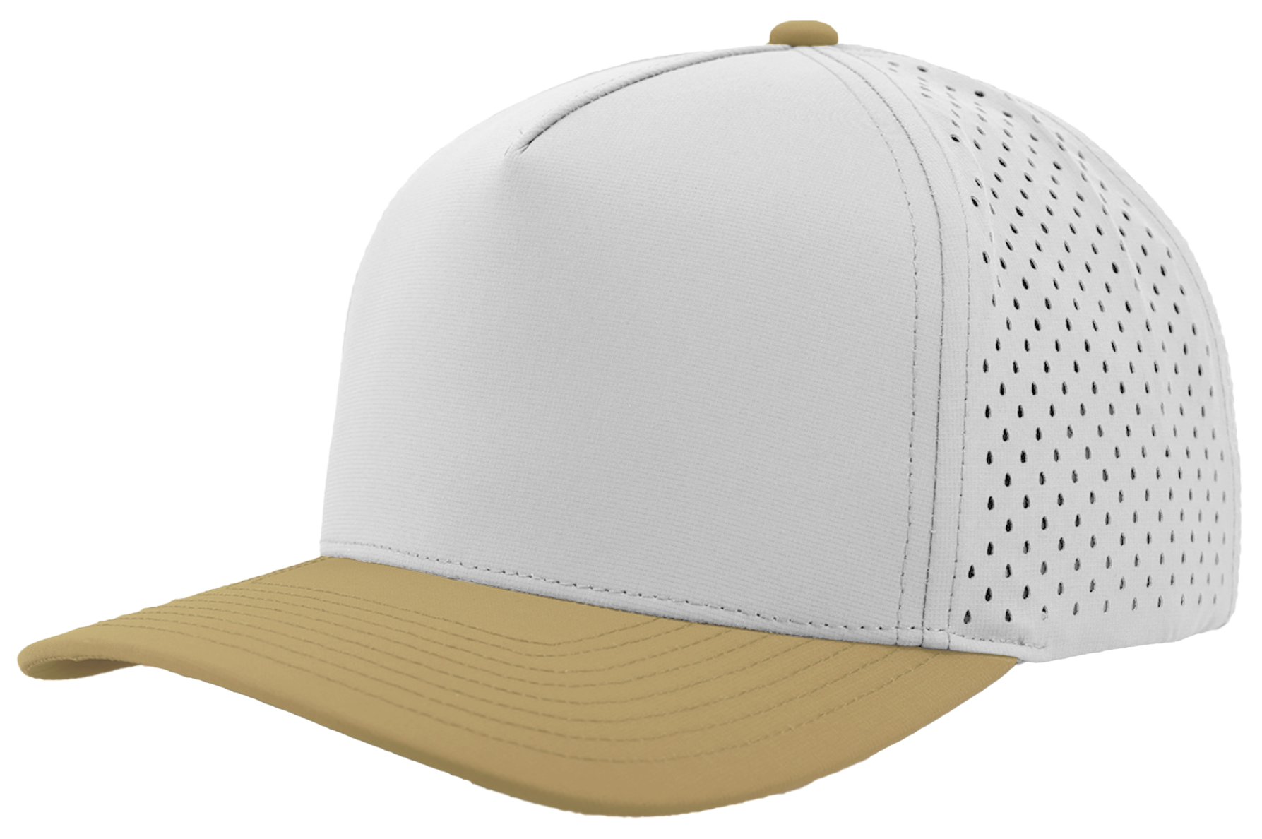 Custom Hat Blackhawk white khaki slant View