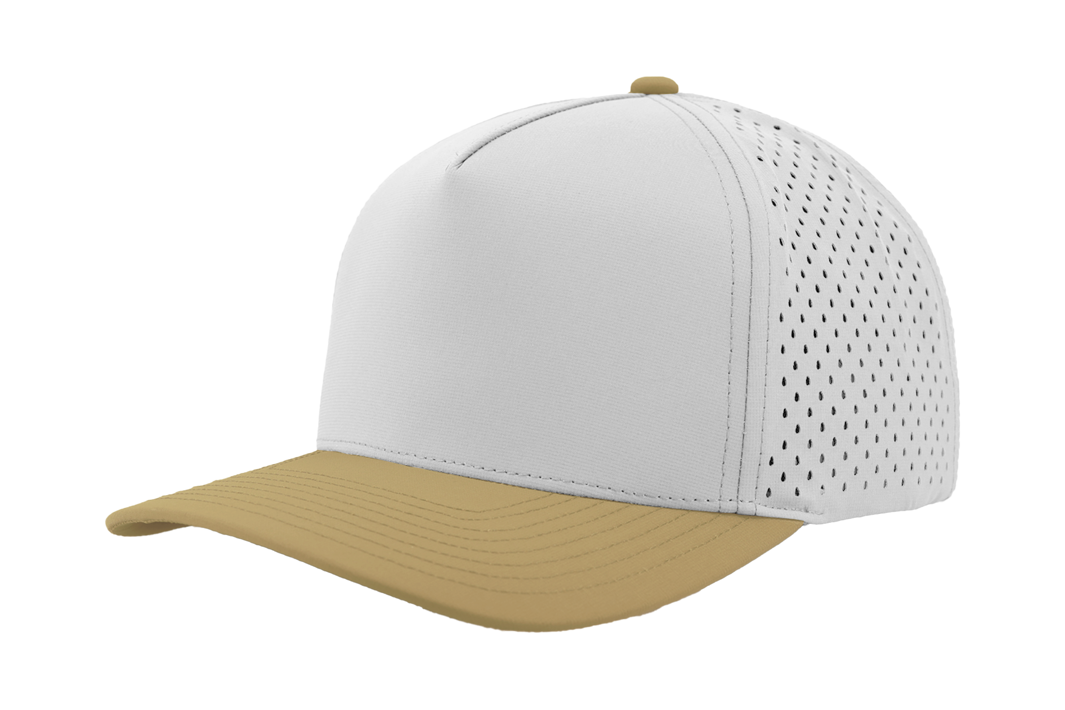 Custom Hat Blackhawk white khaki slant View