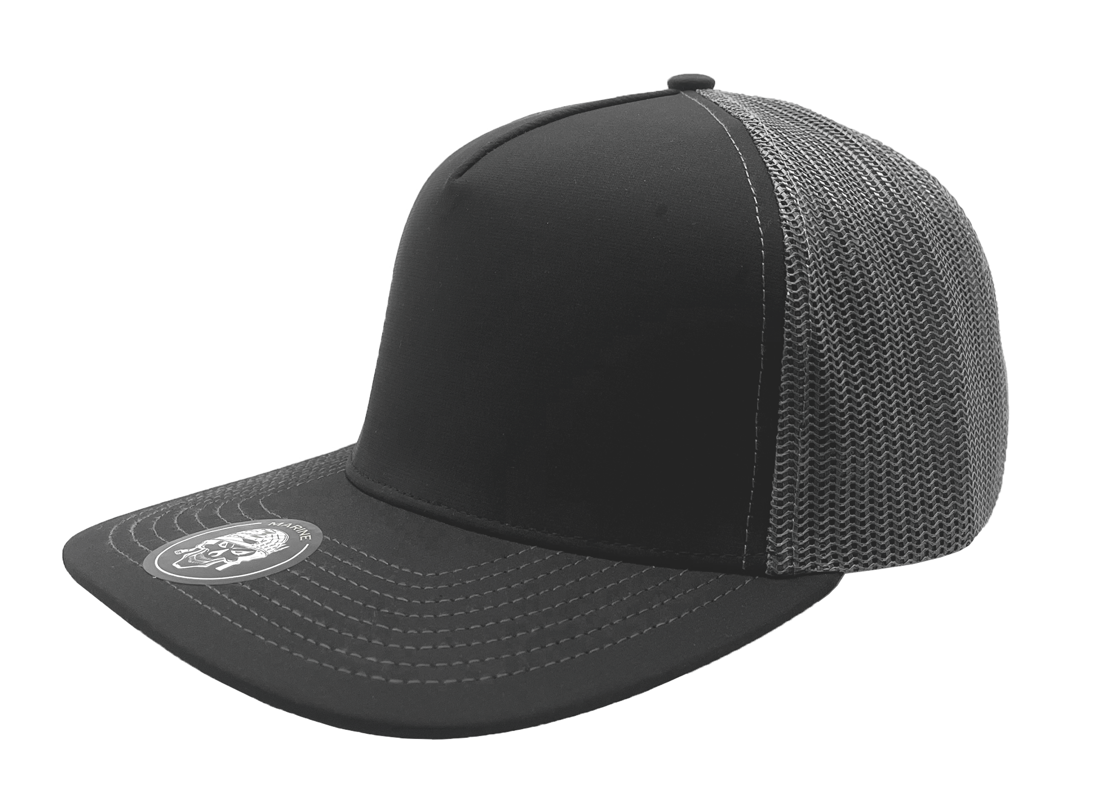 Custom Hat Marine Black Charcoal slant