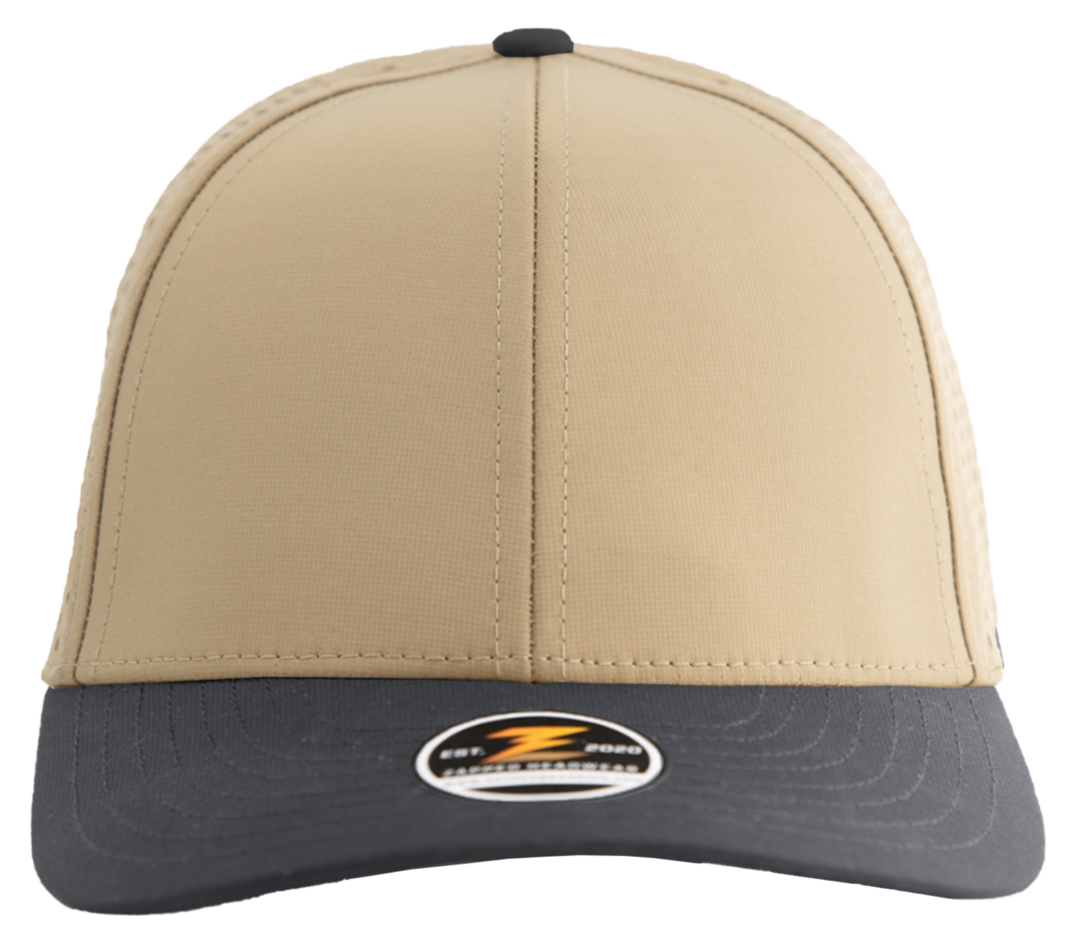 custom hat apache khaki black front view