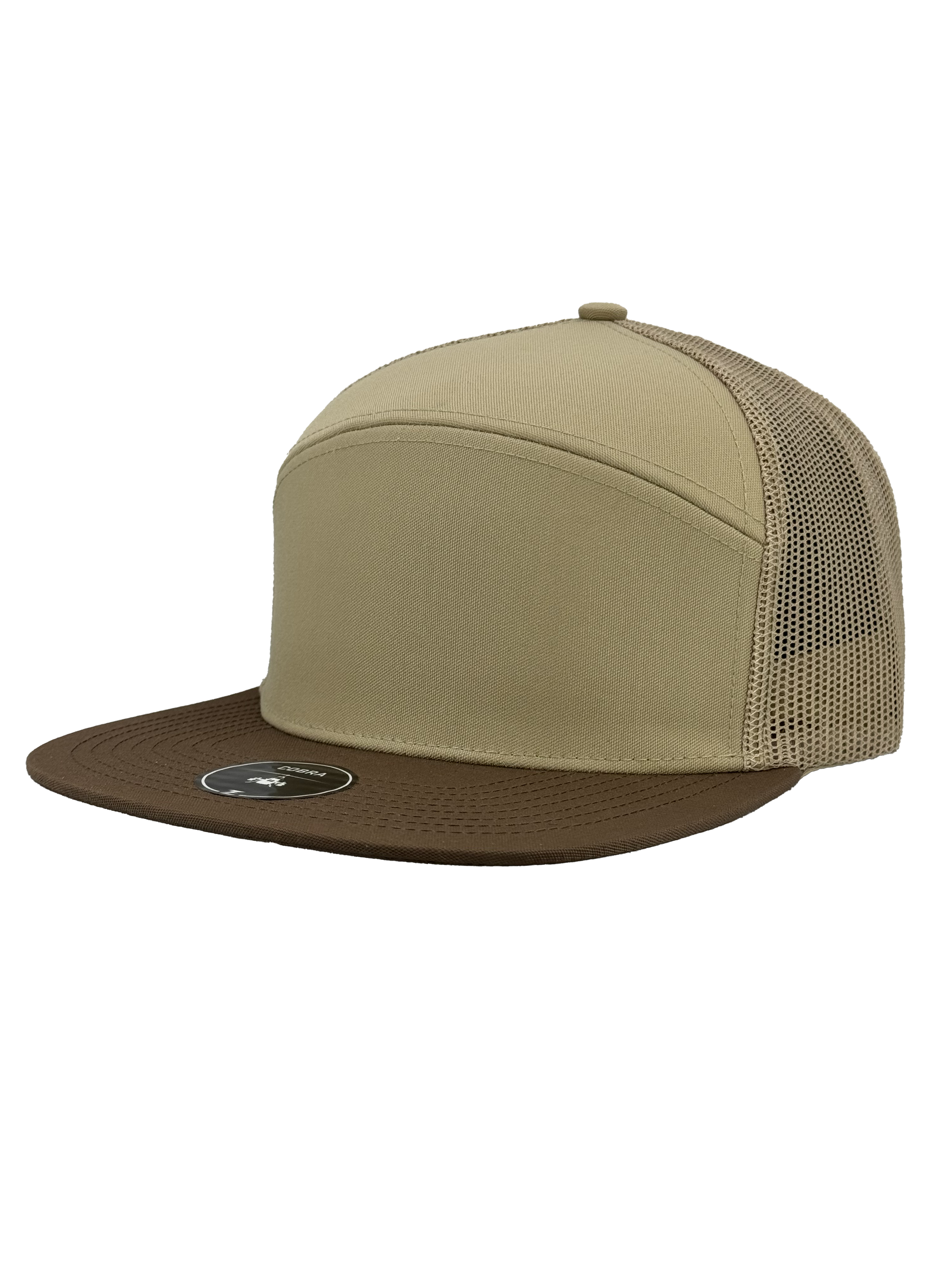 custom hat cobra trucker khaki brown slant