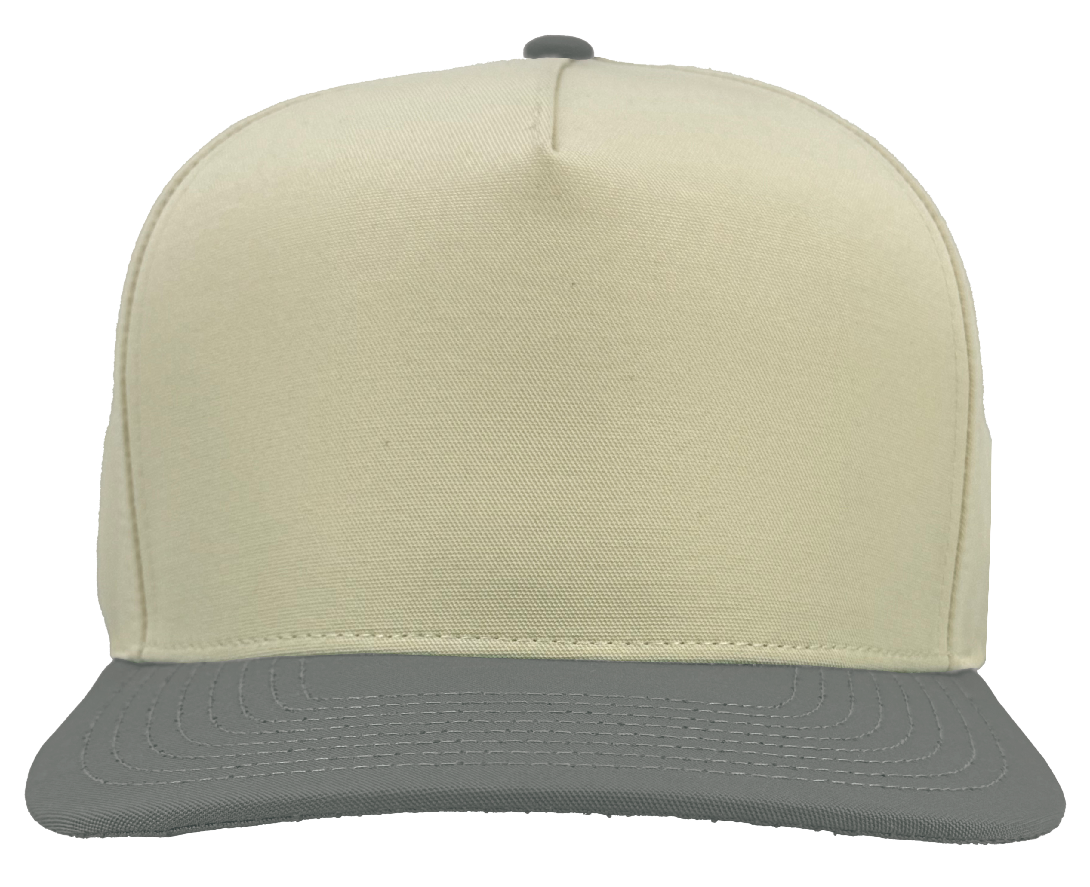 VINTAGE 5 PANEL GREY WHITE Custom HAT