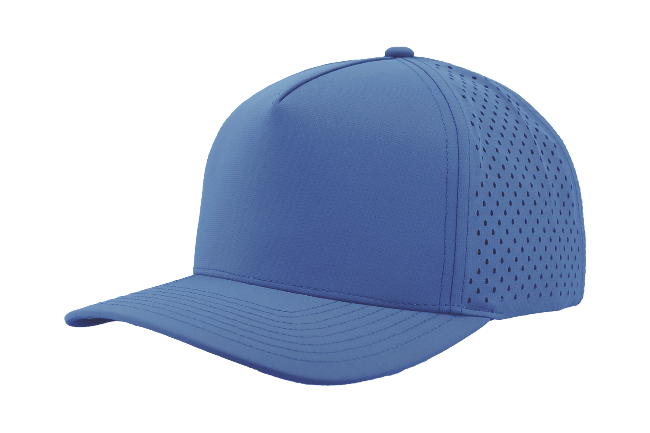 custom hat slant view ocean blue blackhawk