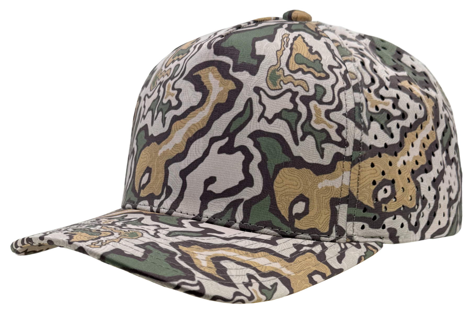 Custom hat zapped headwear desert geographic topo line pattern