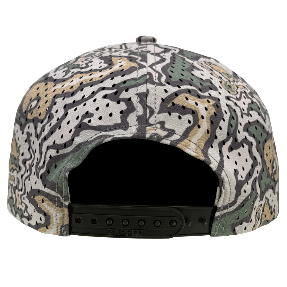 Custom hat zapped headwear desert geographic topo line pattern snapback