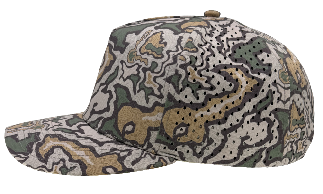 Custom hat zapped headwear desert geographic topo line pattern