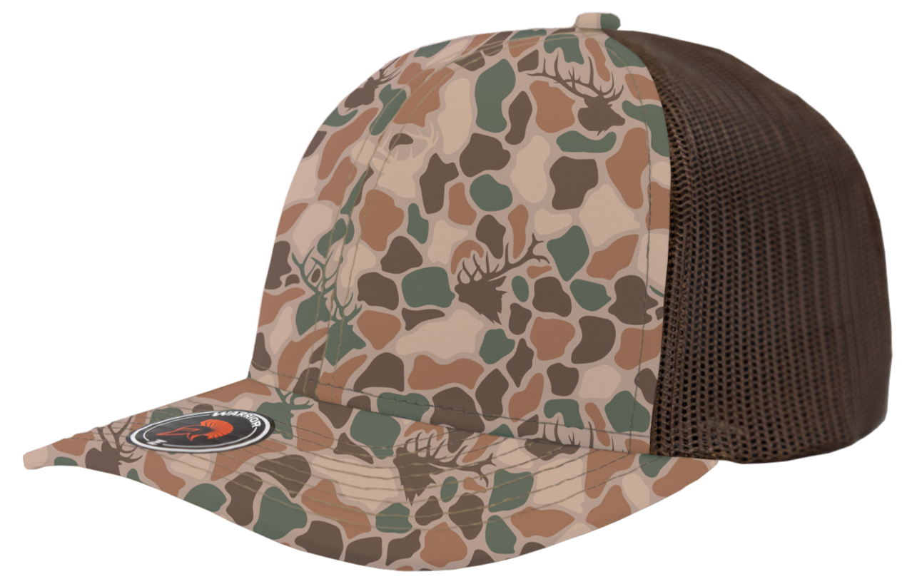 elk old school camo warrior trucker hat richardson 112