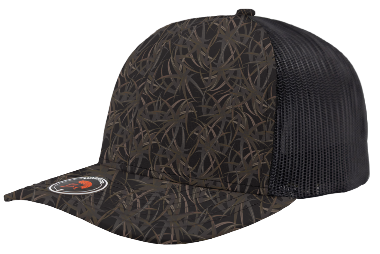 grass camo black richardson 112 warrior trucker hat