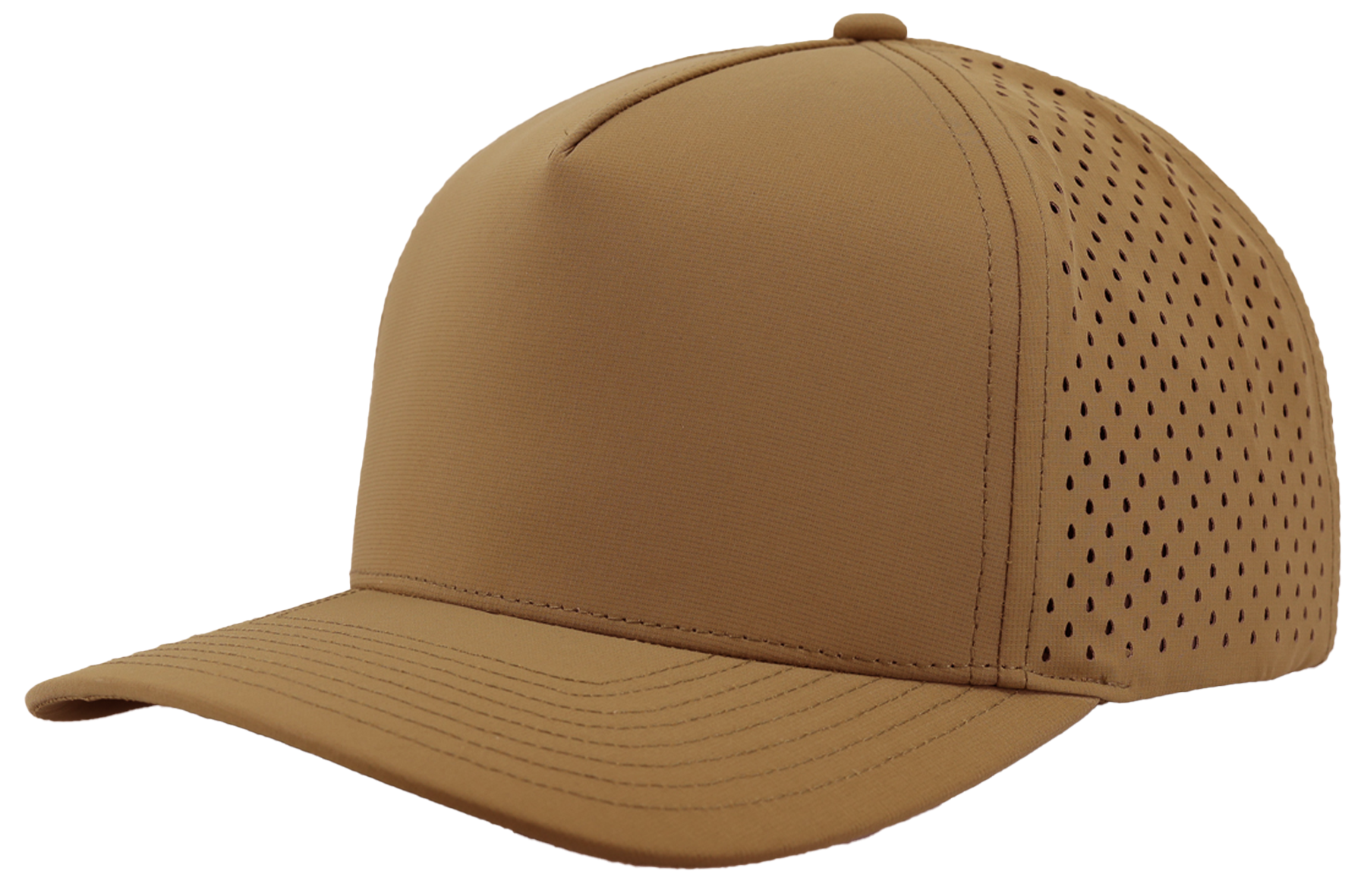 Custom Hat caramel front side view blackhawk