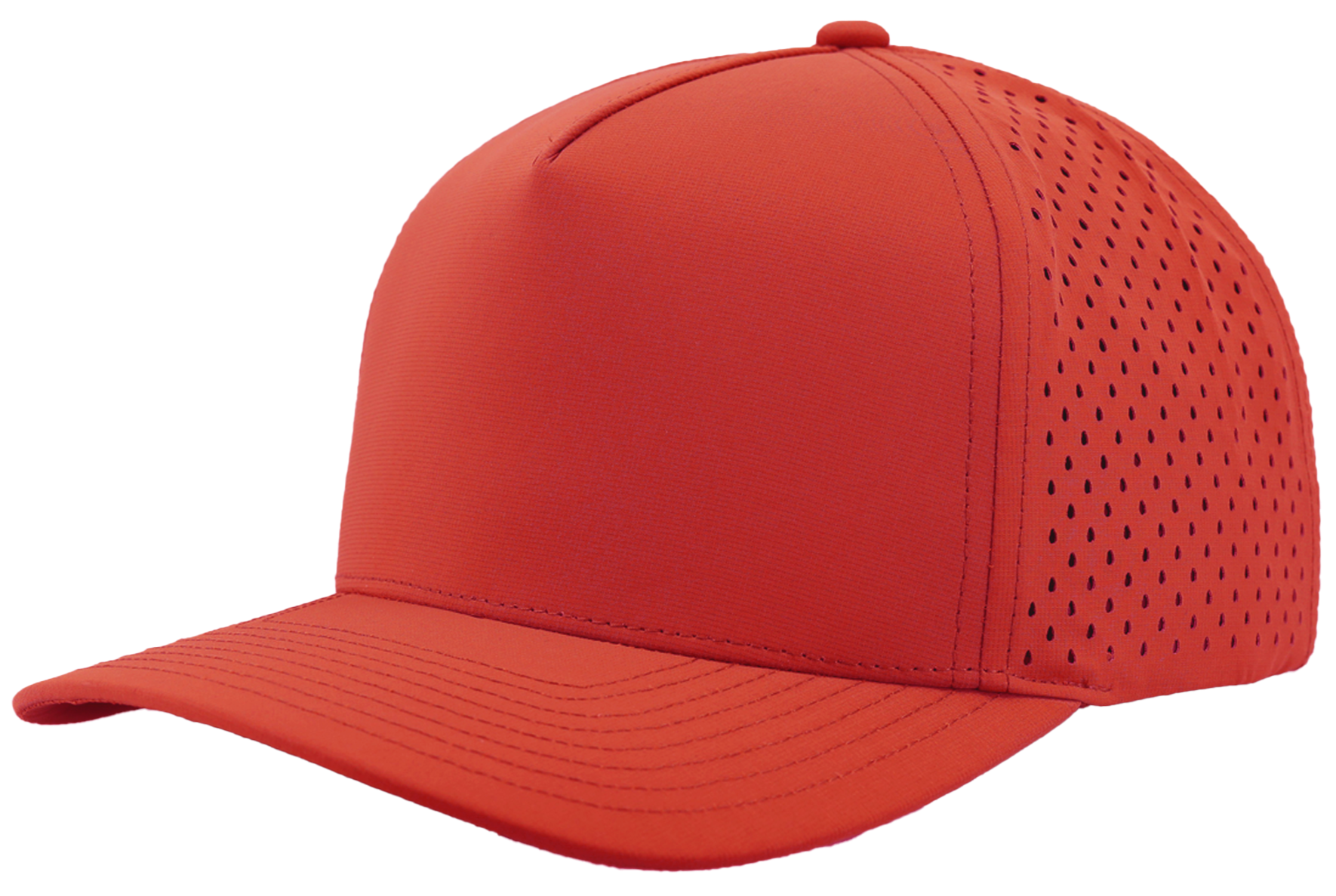 Custom Hat cardinal red front side view blackhawk snapback hat