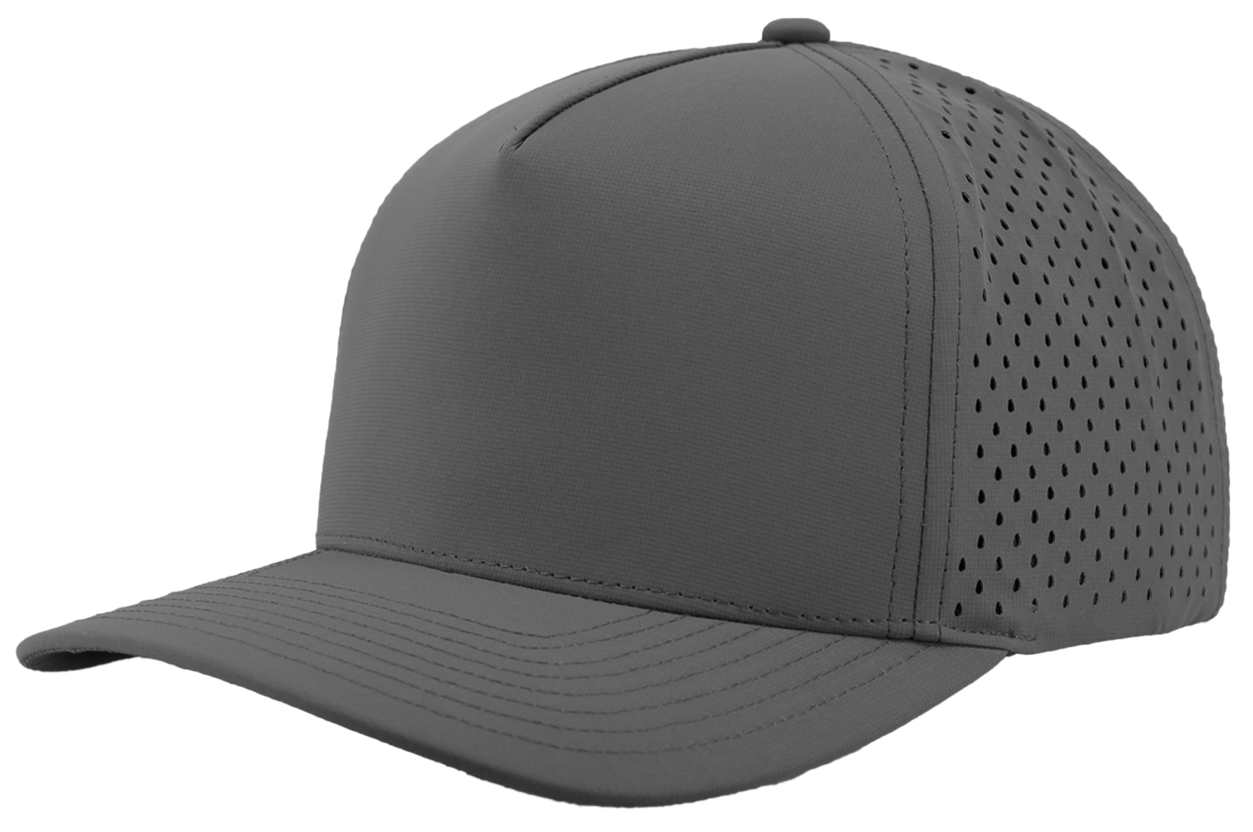 Custom Hat grey blackhawk front side view performance snapback