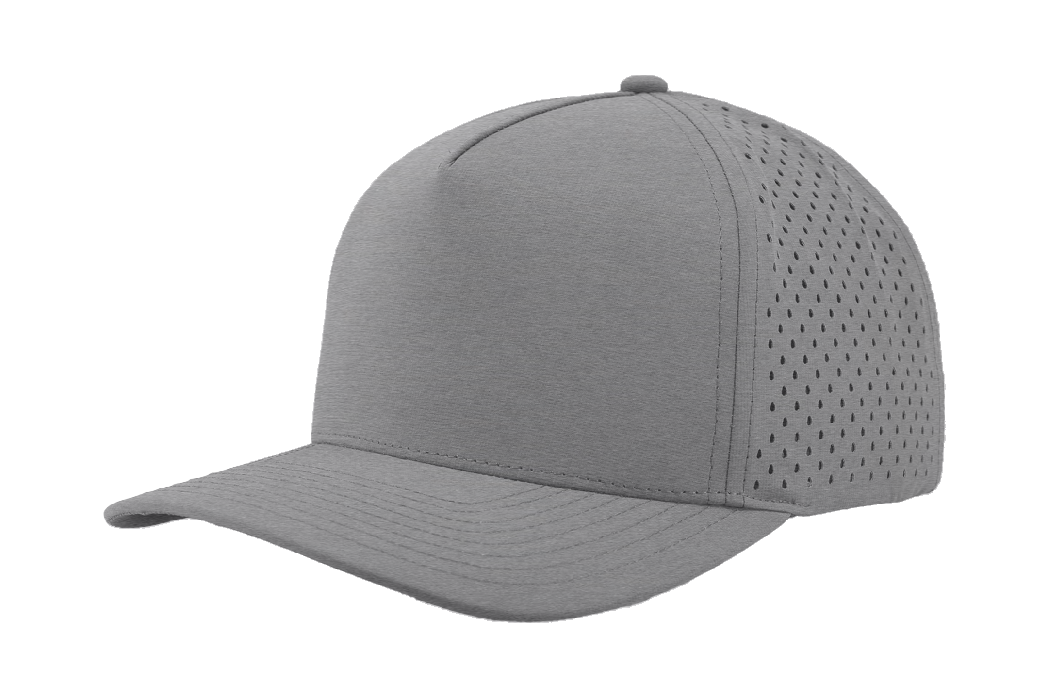 Premium Curved Visor Pull Patch Hat by Flexfit - Grey