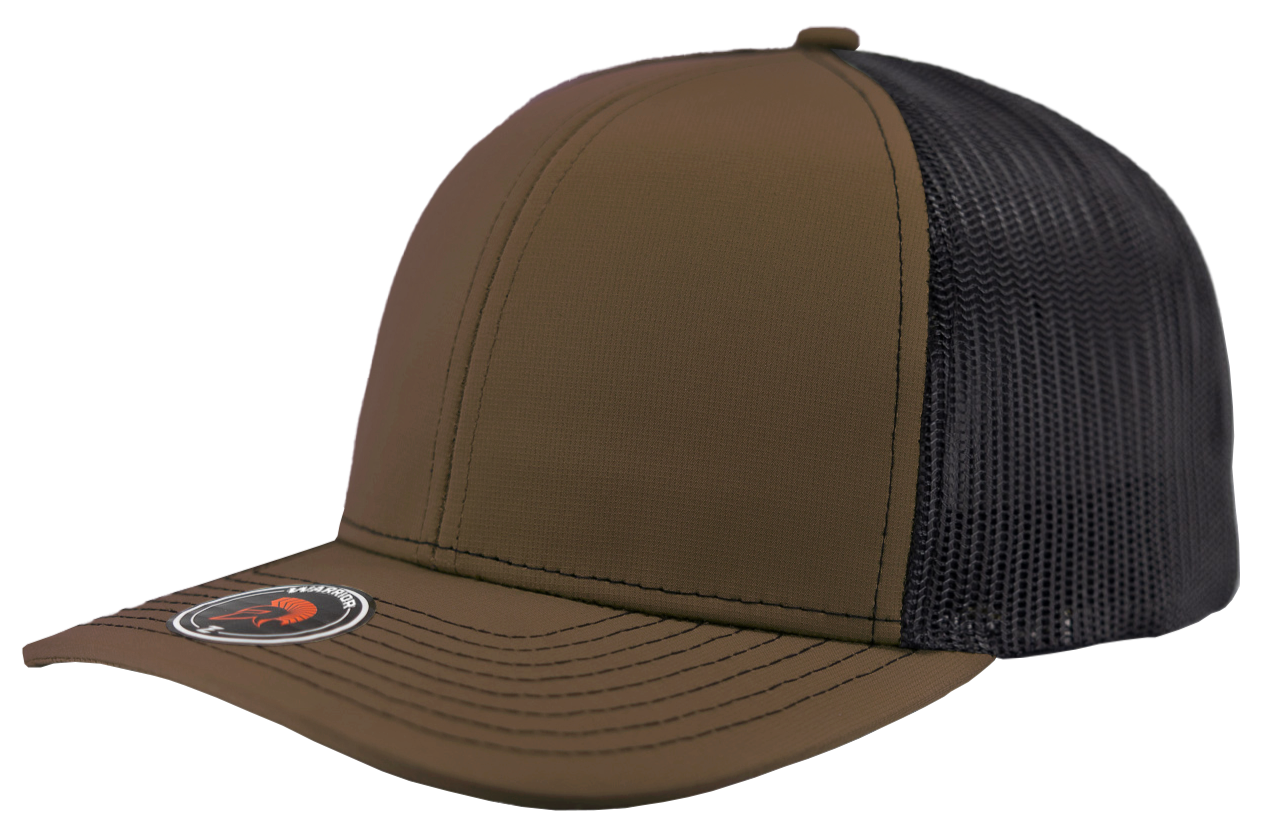 warrior brown black mesh trucker hat richardson 112