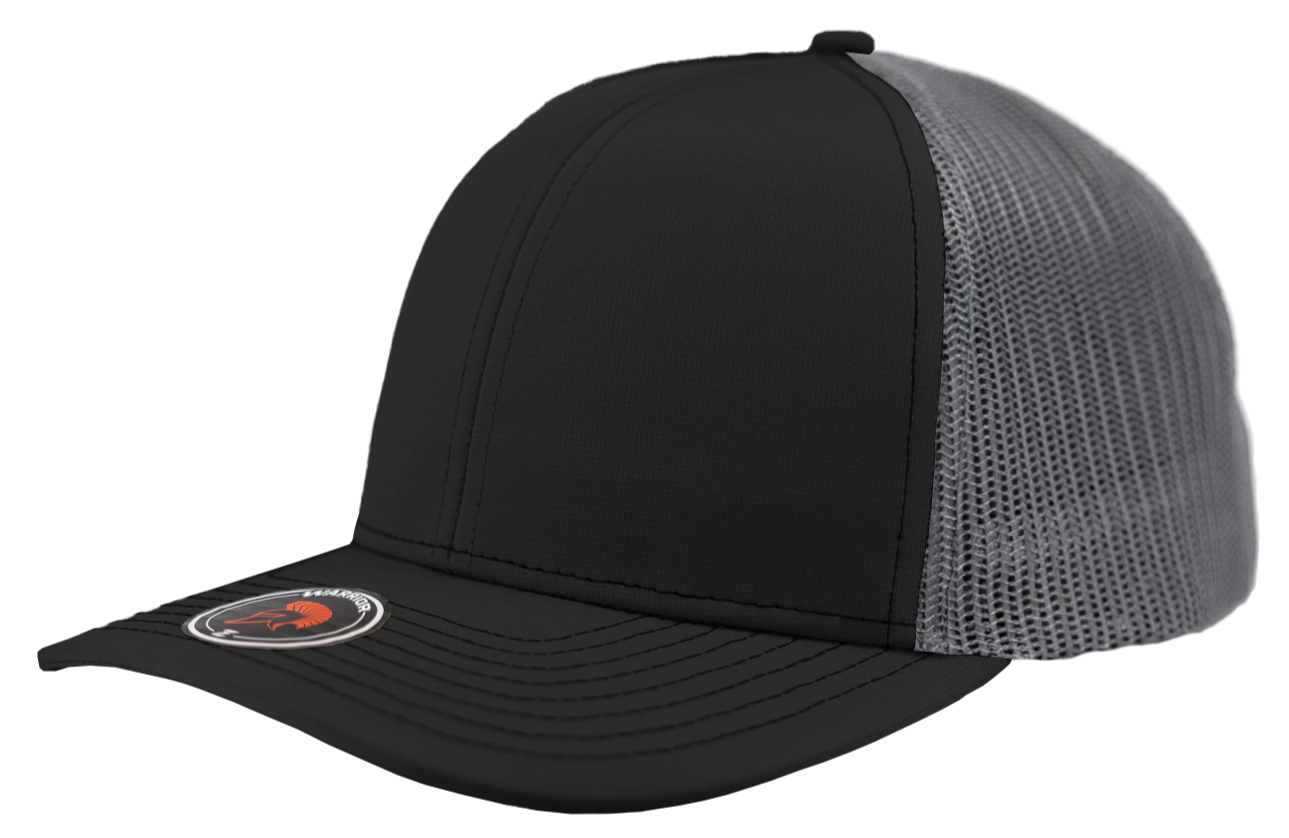 warrior black charcoal mesh trucker hat richardson 112