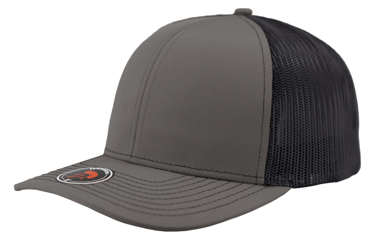 warrior charcoal black mesh trucker hat richardson 112