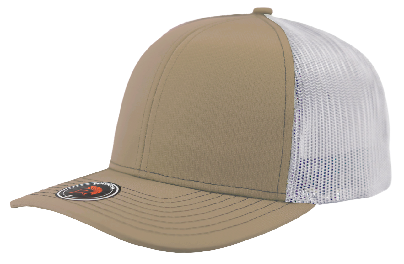 warrior Khaki white mesh trucker hat richardson 112